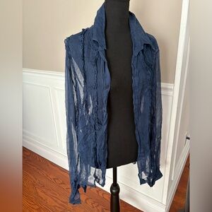 Just Cavalli sheer blue button down blouse size 52